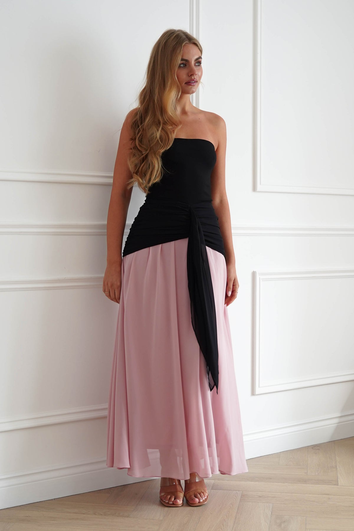 Oh Hello Clothing Women > Clothing > Dresses Ashleigh Strapless Midaxi Dress | Black/Pink