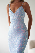 Aster Iridescent Beaded Embellished Gown | Blue | Debs & Prom | Formal Gown | Oh Hello Clothing