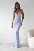Aster Iridescent Beaded Embellished Gown | Blue | Debs & Prom | Formal Gown | Oh Hello Clothing