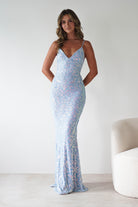 Aster Iridescent Beaded Embellished Gown | Blue | Debs & Prom | Formal Gown | Oh Hello Clothing