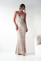 Oh Hello Clothing Debs & Prom Dresses Aster Iridescent Beaded Embellished Gown | Gold