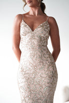 Oh Hello Clothing Debs & Prom Dresses Aster Iridescent Beaded Embellished Gown | Gold