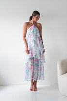 Oh Hello Clothing Women > Clothing > Dresses Aurora Halternack Floral Ruffle Maxi Dress