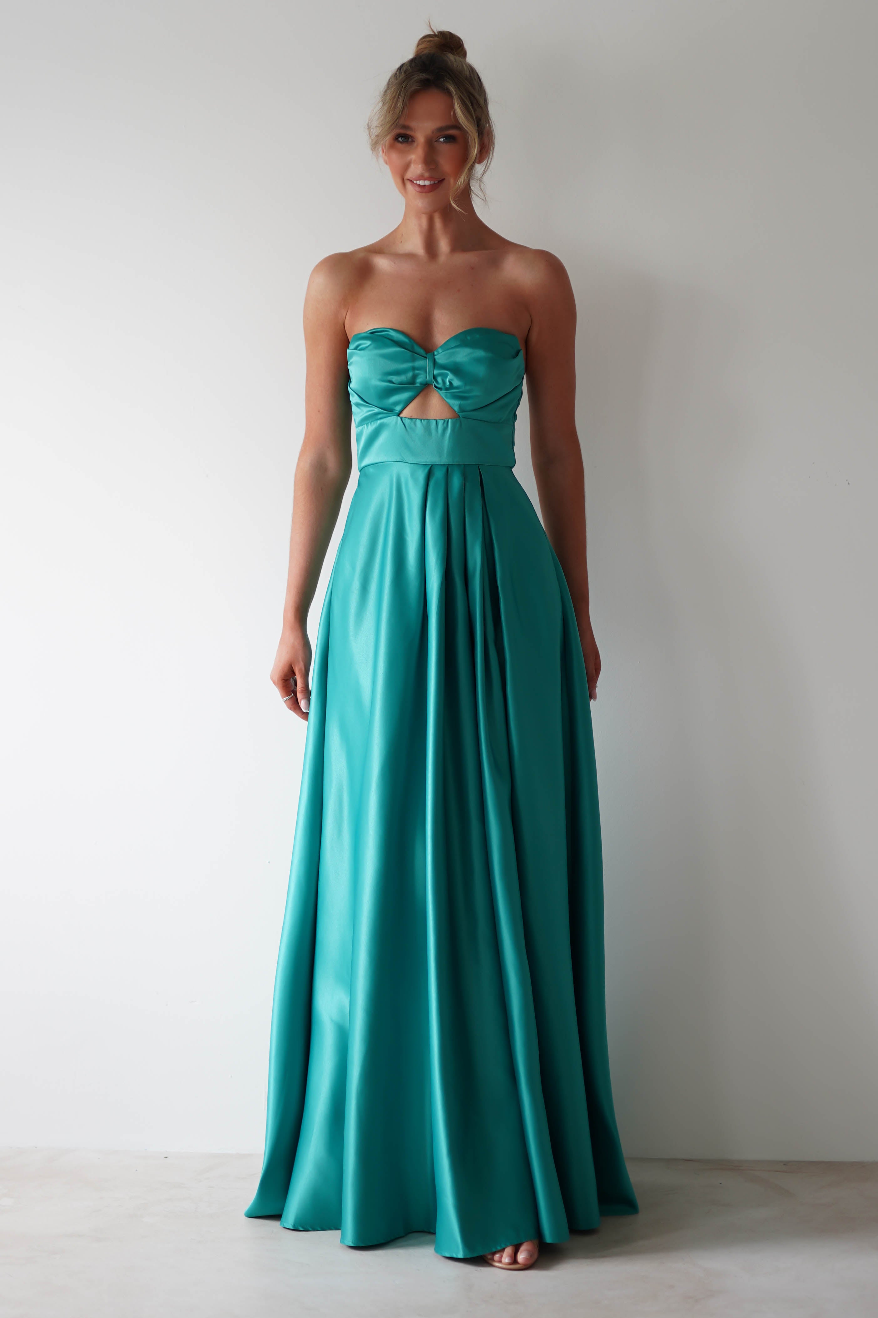 Ava Strapless Maxi Dress | Green