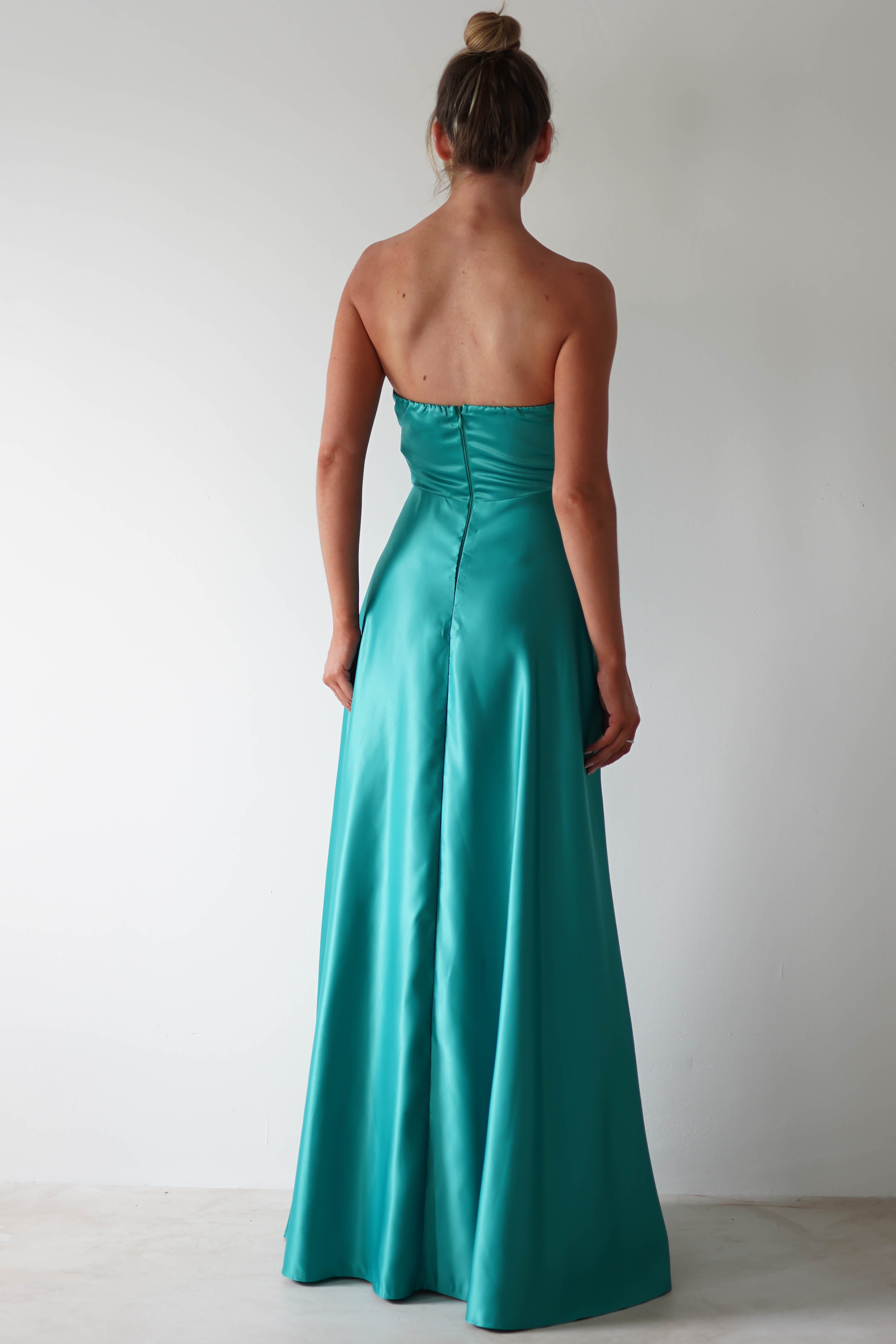 Ava Strapless Maxi Dress | Green