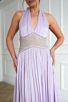 Oh Hello Clothing Dresses > Prom Dresses Aveline Luminescent Pleated Maxi Dress | Lilac
