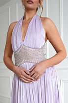 Oh Hello Clothing Dresses > Prom Dresses Aveline Luminescent Pleated Maxi Dress | Lilac