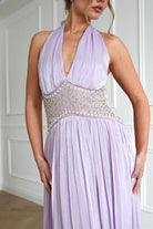 Oh Hello Clothing Dresses > Prom Dresses Aveline Luminescent Pleated Maxi Dress | Lilac