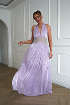 Oh Hello Clothing Dresses > Prom Dresses Aveline Luminescent Pleated Maxi Dress | Lilac