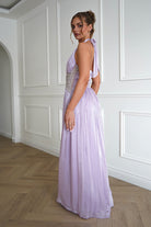 Oh Hello Clothing Dresses > Prom Dresses Aveline Luminescent Pleated Maxi Dress | Lilac
