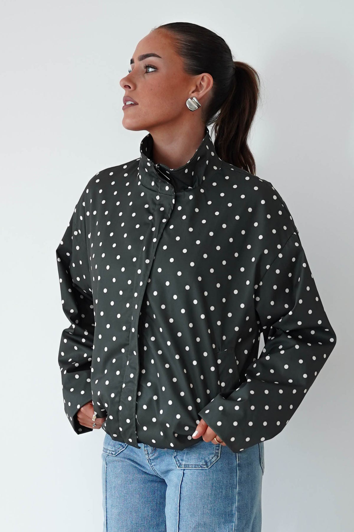 Emma & Ashley ONE SIZE (8-12) Becca Polka Dot Jacket | Green
