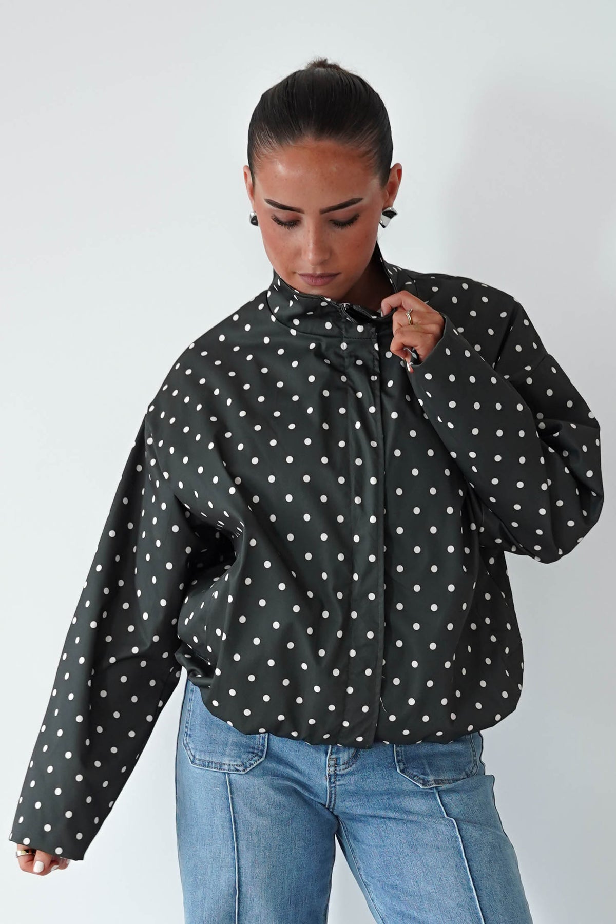 Emma & Ashley ONE SIZE (8-12) Becca Polka Dot Jacket | Green
