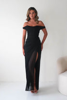 Oh Hello Clothing Dresses 1*Done-Berkley Draped Mesh Corset Maxi Gown | black