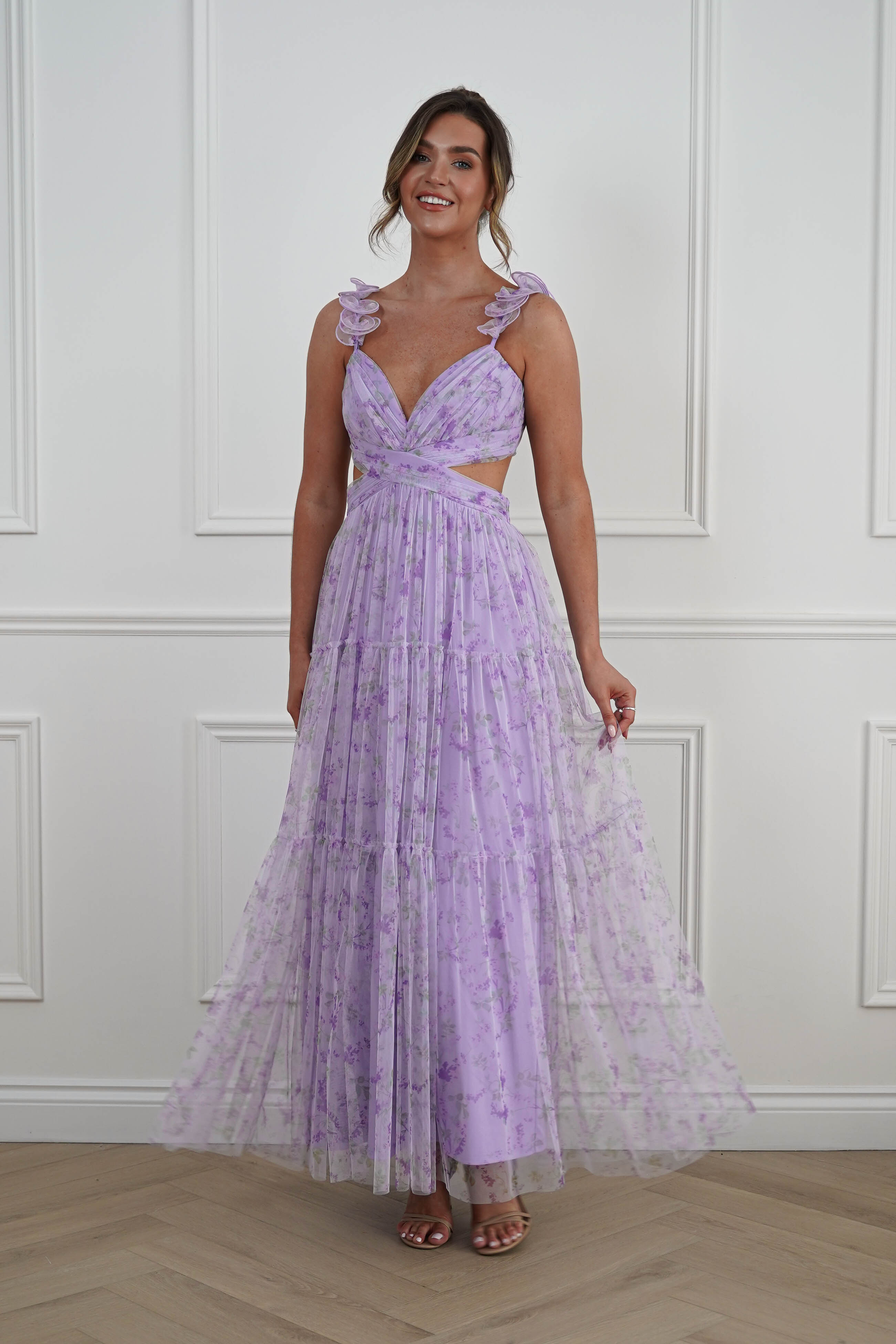 Oh Hello Clothing Women > Clothing > Dresses Bethel Floral Tulle Maxi Dress | Lavender