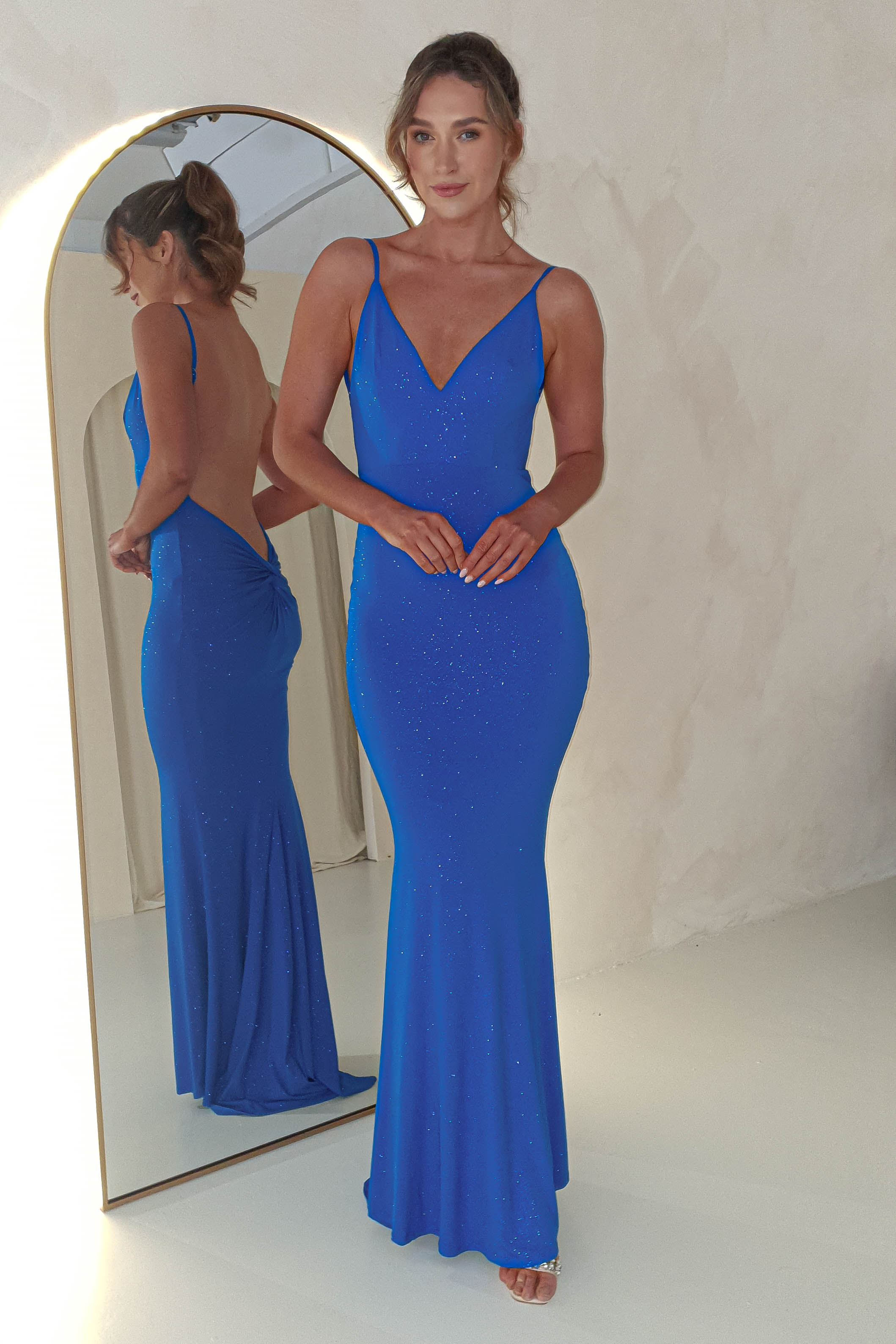 Billie Glitter Bodycon Gown | Royal Blue