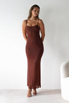 Billini Bodycon Backless Maxi Dress Brown | Wedding Guest Dress | Backless | Bodycon | Oh Hello Clothing