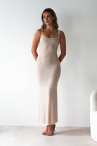 Billini Bodycon Backless Maxi Dress Nude | Wedding Guest Dress | Backless | Bodycon | Oh Hello Clothing