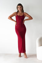 Billini Bodycon Backless Maxi Dress Red | Wedding Guest Dress | Backless | Bodycon | Oh Hello Clothing