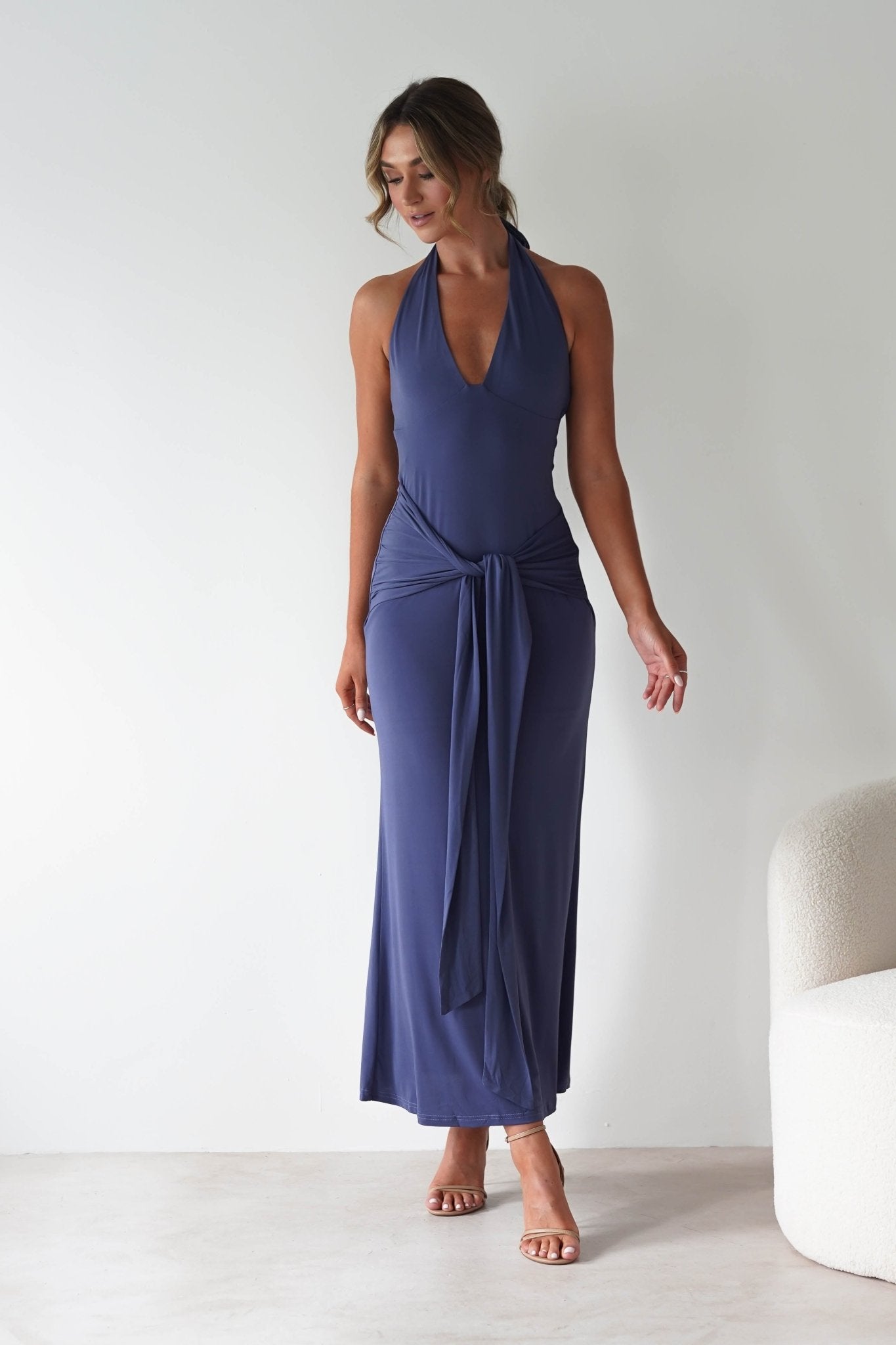 Blair Bodycon Maxi Dress | Blue | Oh Hello Clothing | XS (6)