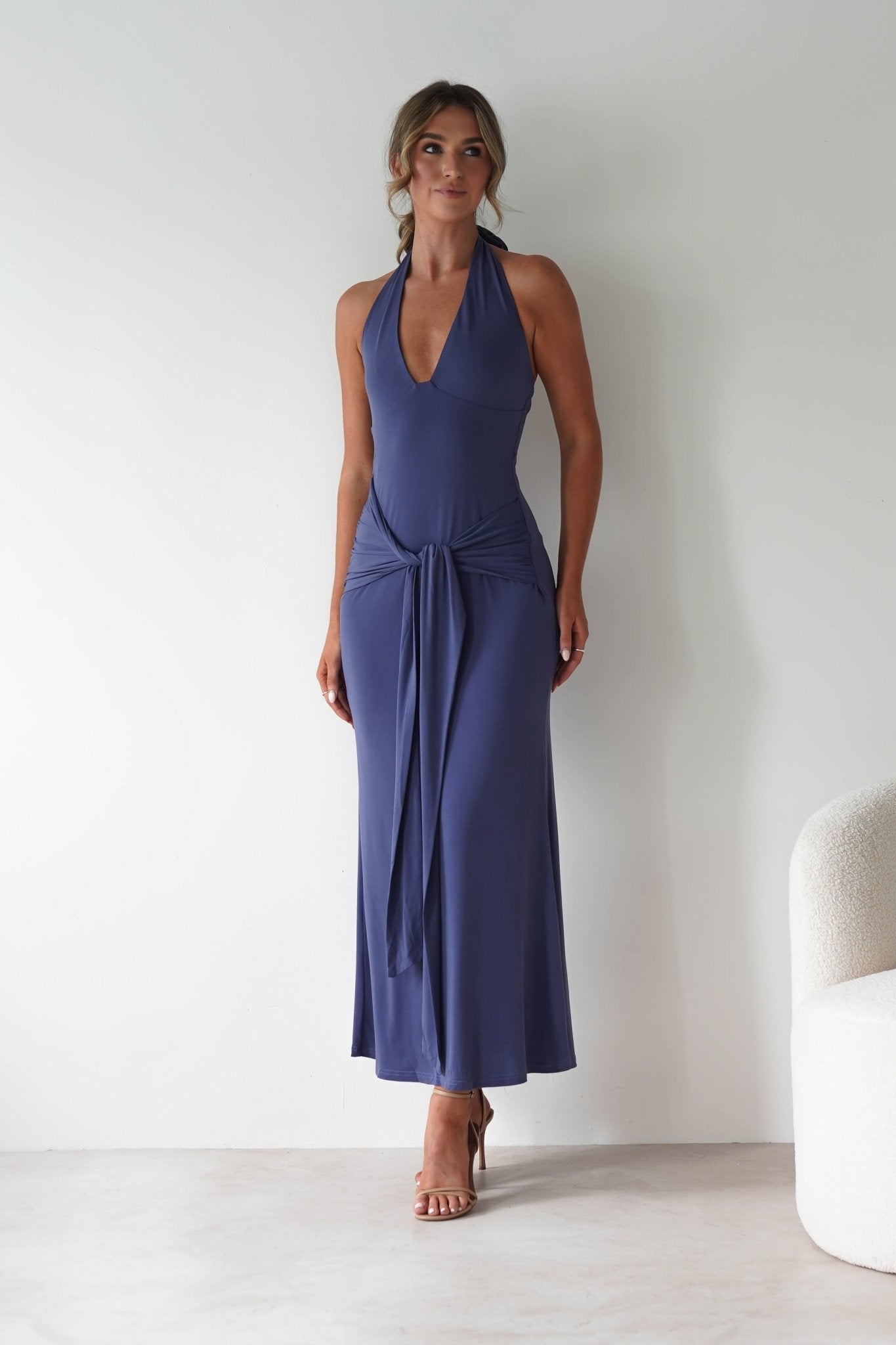 Blair Bodycon Maxi Dress | Blue | Oh Hello Clothing | XS (6)