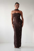 Oh Hello Clothing Dresses 1*DONE-Blayke Bodycon Bandage Maxi Dress BROWN