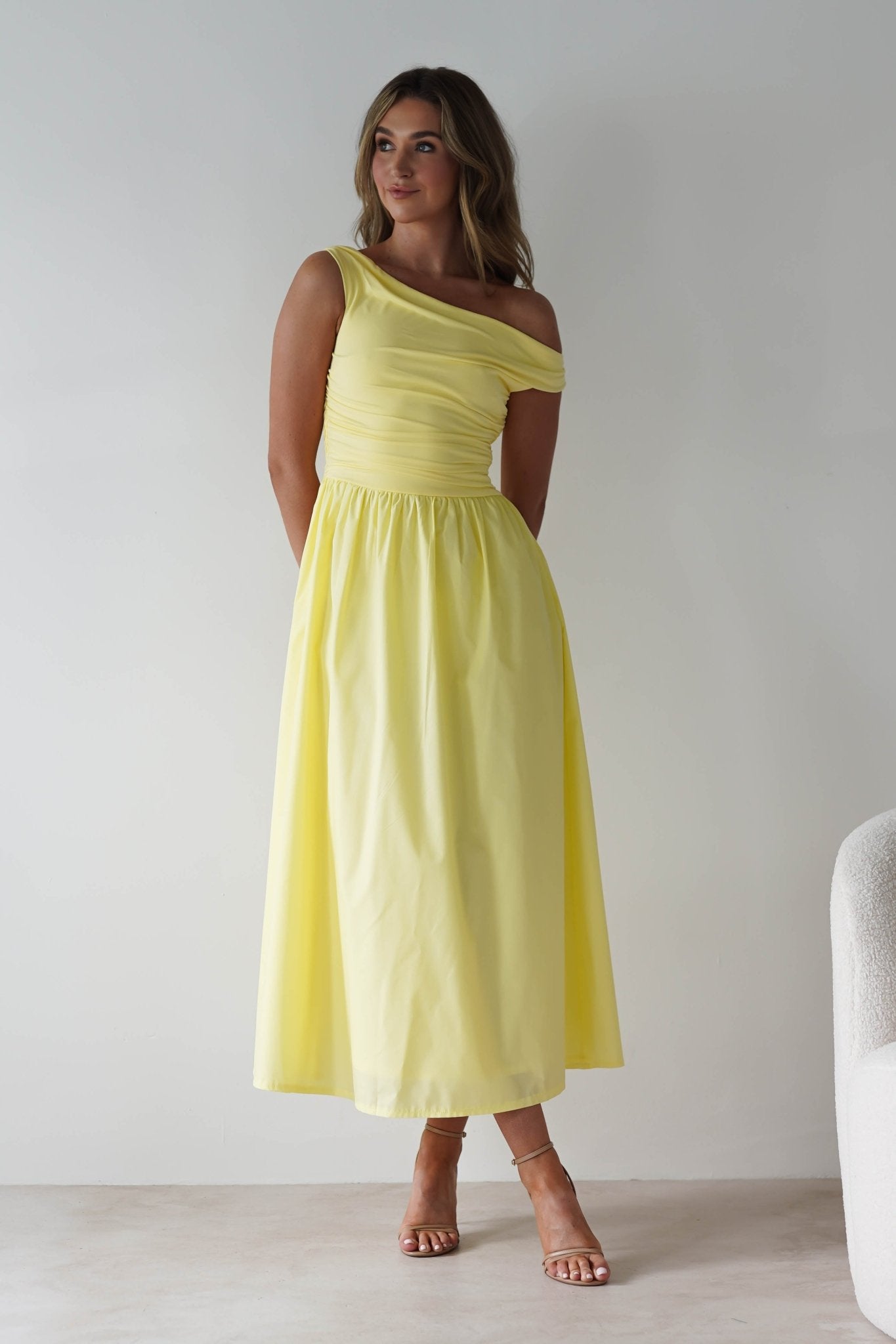 Bloom Skater Midaxi Dress | Yellow | Oh Hello Clothing | XS (6)