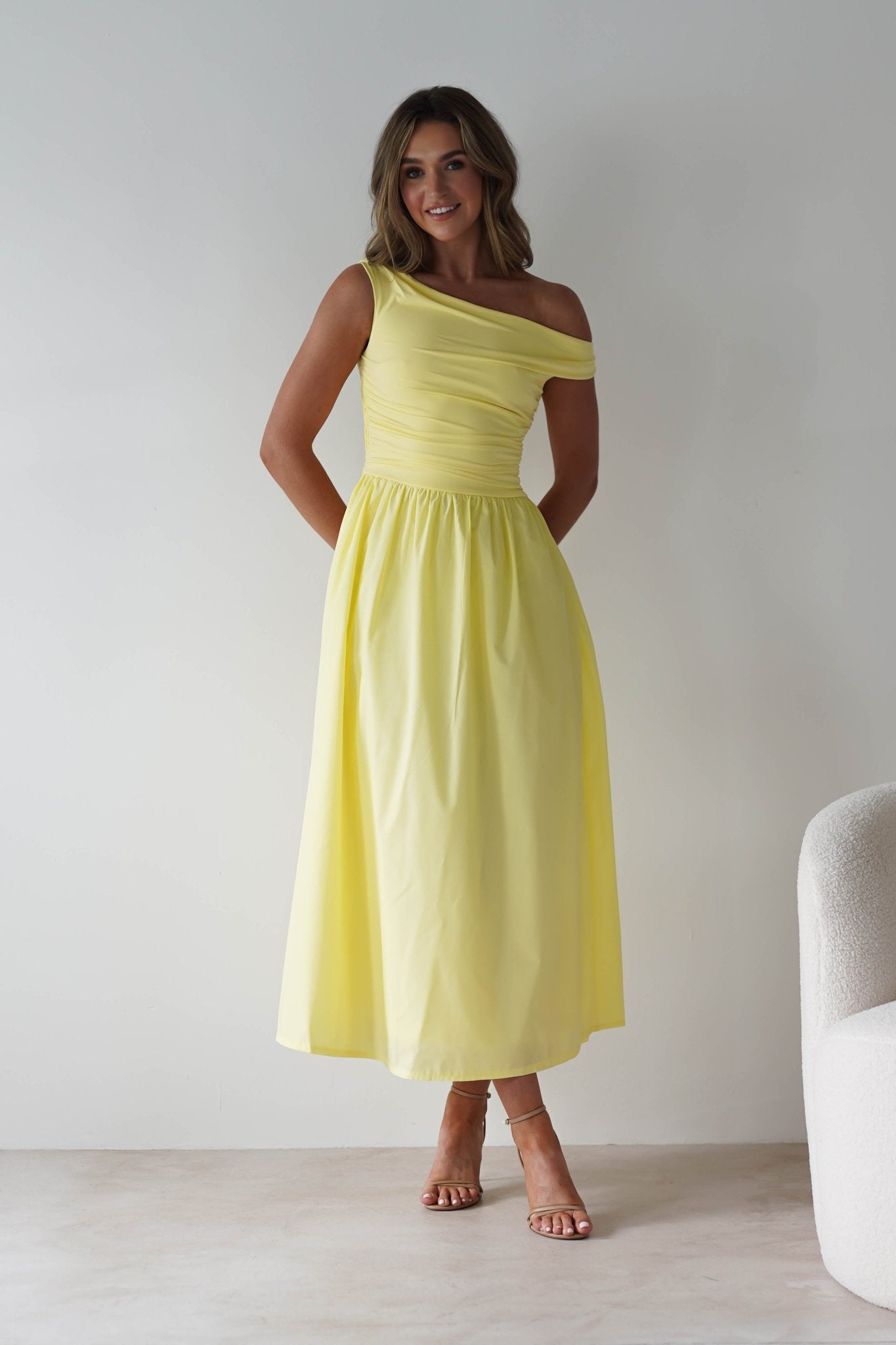 Bloom Skater Midaxi Dress | Yellow | Oh Hello Clothing | XS (6)