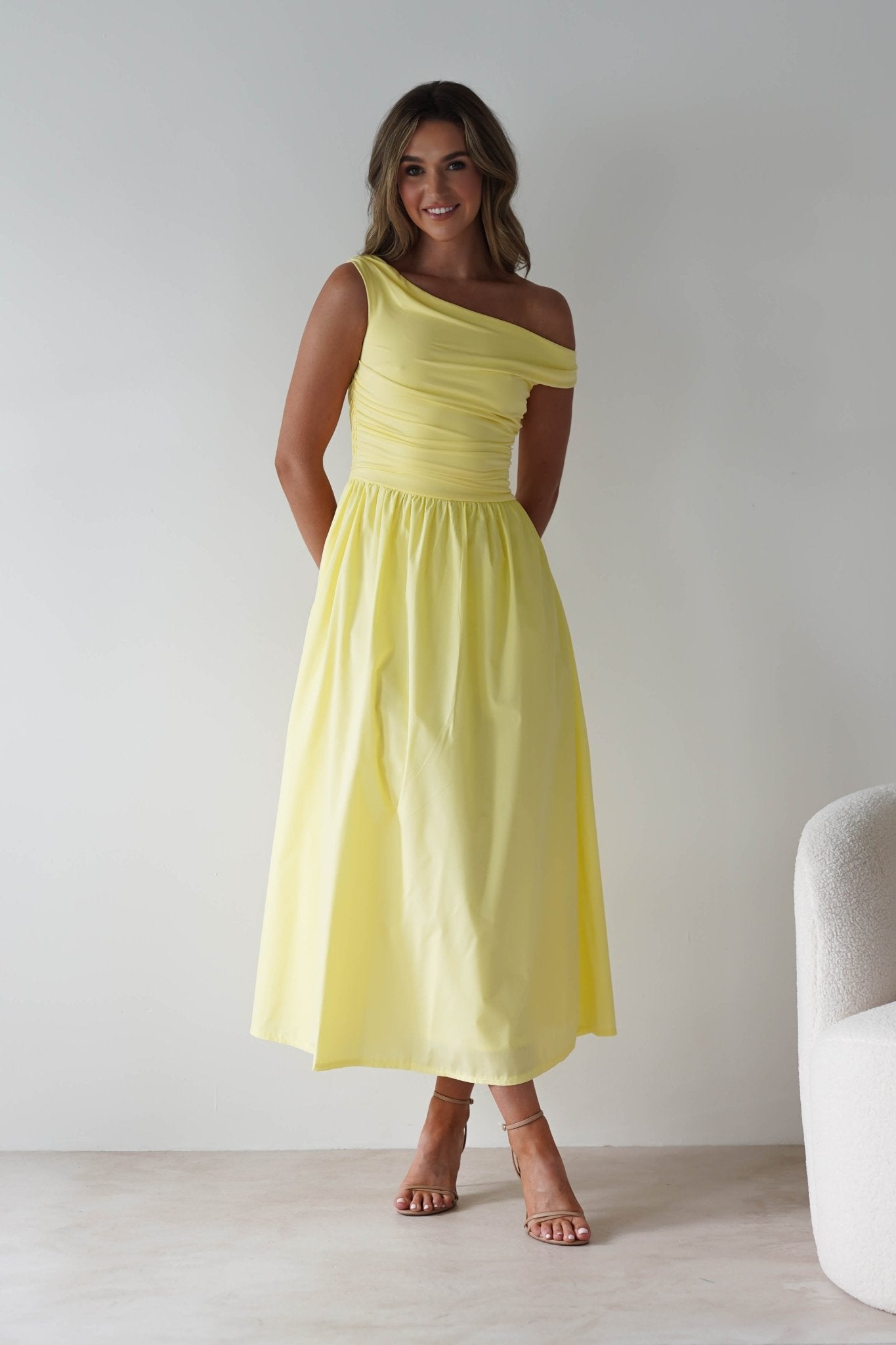 Bloom Skater Midaxi Dress | Yellow | Oh Hello Clothing | XS (6)