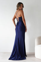 Breanna Draped Embellished Gown | Navy | Debs & Prom | Formal Gown | Oh Hello Clothing