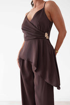 Oh Hello Clothing Women > Clothing > Dresses Bridget Asymmetric Co-Ord Set | Brown