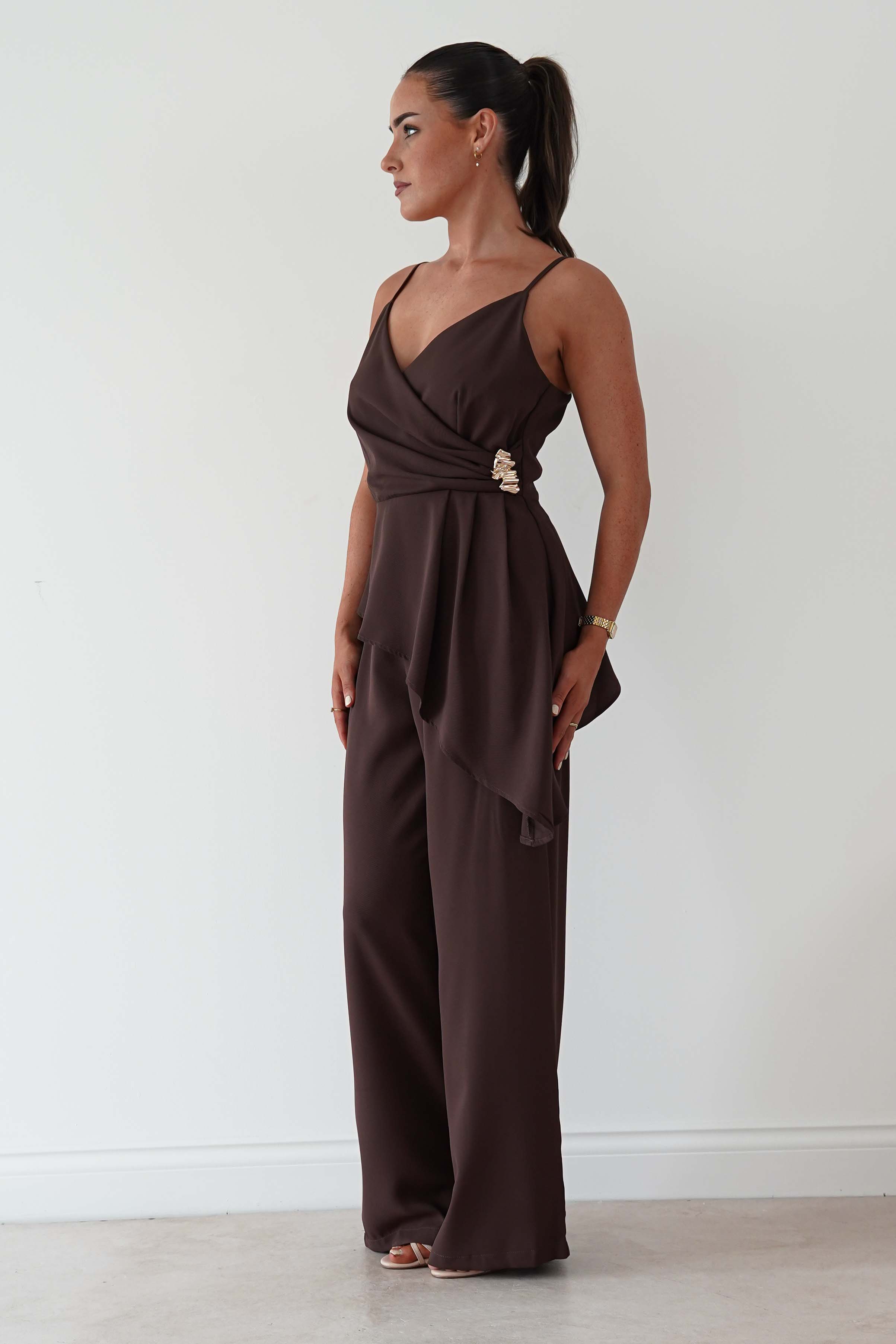 Oh Hello Clothing Women > Clothing > Dresses Bridget Asymmetric Co-Ord Set | Brown