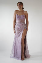 Cadenza Beaded Corset Gown | Mauve | Debs & Prom | Formal Gown | Oh Hello Clothing