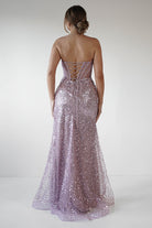 Cadenza Beaded Corset Gown | Mauve | Debs & Prom | Formal Gown | Oh Hello Clothing