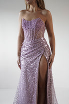 Cadenza Beaded Corset Gown | Mauve | Debs & Prom | Formal Gown | Oh Hello Clothing
