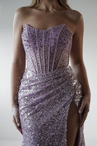 Cadenza Beaded Corset Gown | Mauve | Debs & Prom | Formal Gown | Oh Hello Clothing