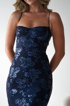 Calle Bodycon Sequin Maxi Dress | Navy| Party | Formal Dress | Oh Hello Clothing