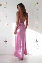 Cally High Slit Corset Gown | Bright Pink | Debs & Prom | Formal Gown | Oh Hello Clothing