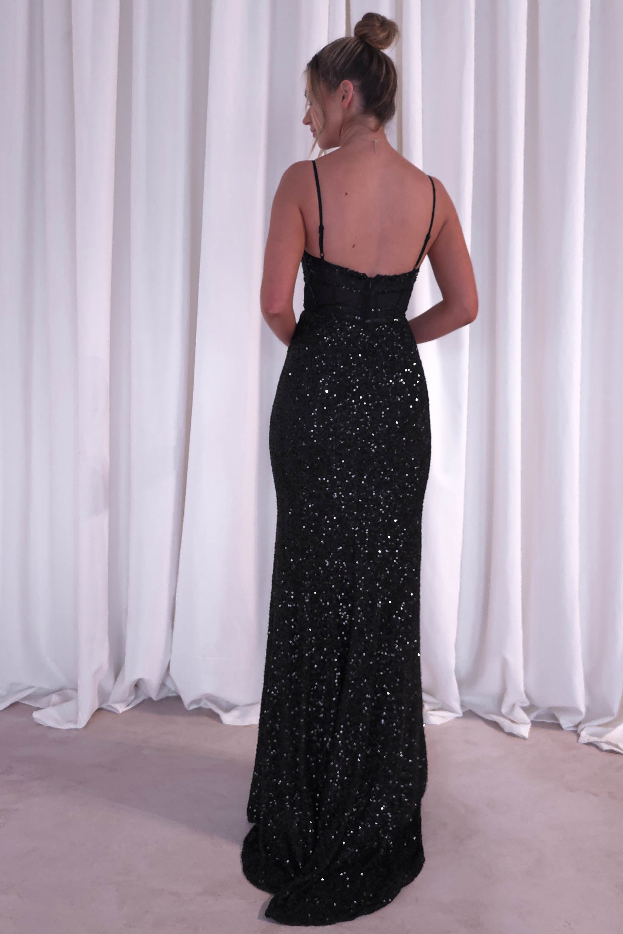 Candyce Sequin Mermaid Gown | Black