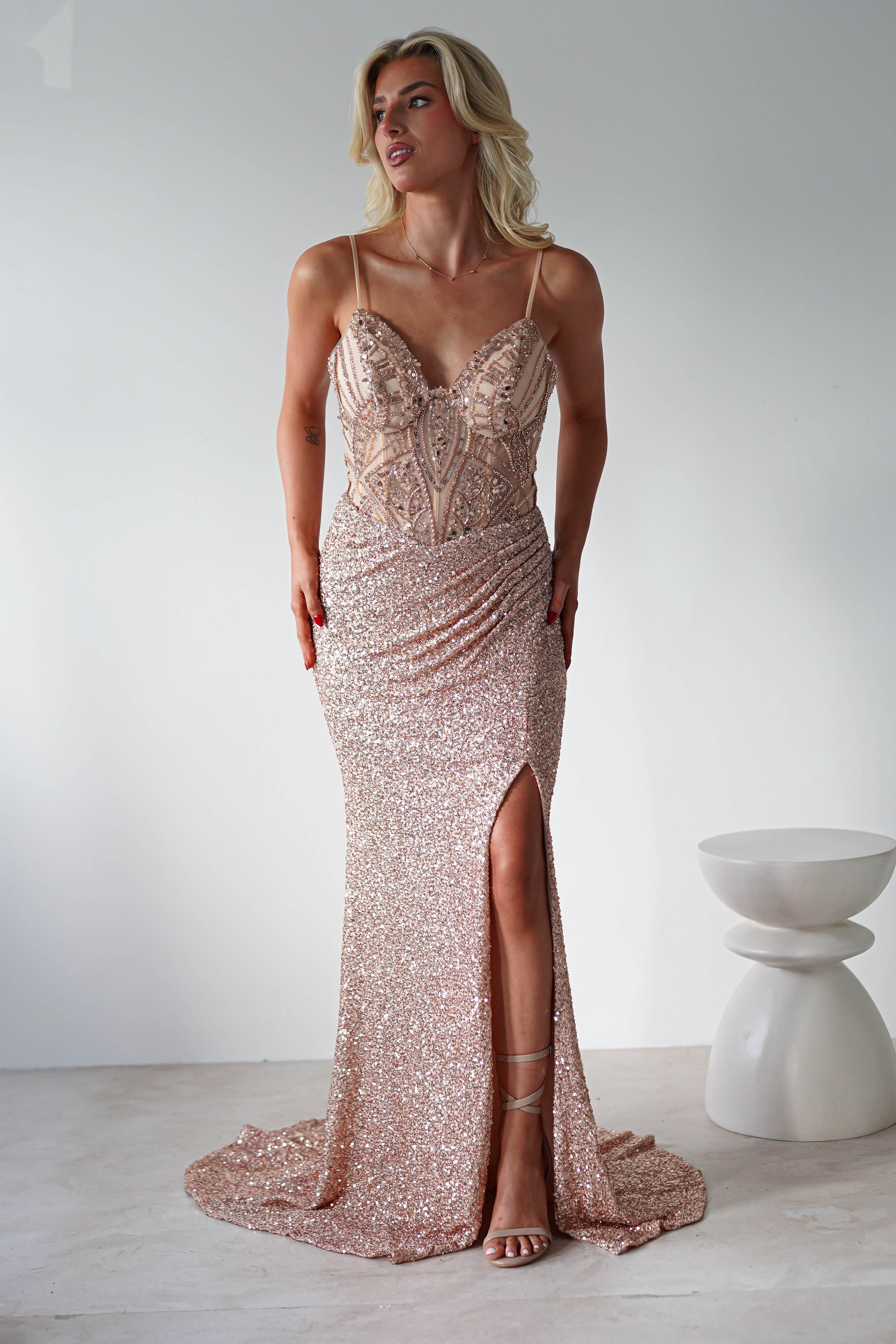 Candyce Sequin Mermaid Gown | Gold