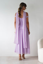 Cassandra Chiffon Skater Maxi Dress Lilac | Wedding Guest Dress | Maxi | Skater | Oh Hello Clothing