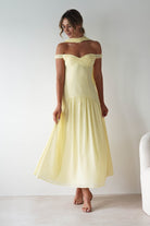 Cassandra Chiffon Skater Maxi Dress Yellow | Wedding Guest Dress | Maxi | Skater | Oh Hello Clothing