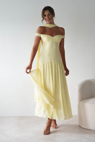 Cassandra Chiffon Skater Maxi Dress Yellow | Wedding Guest Dress | Maxi | Skater | Oh Hello Clothing