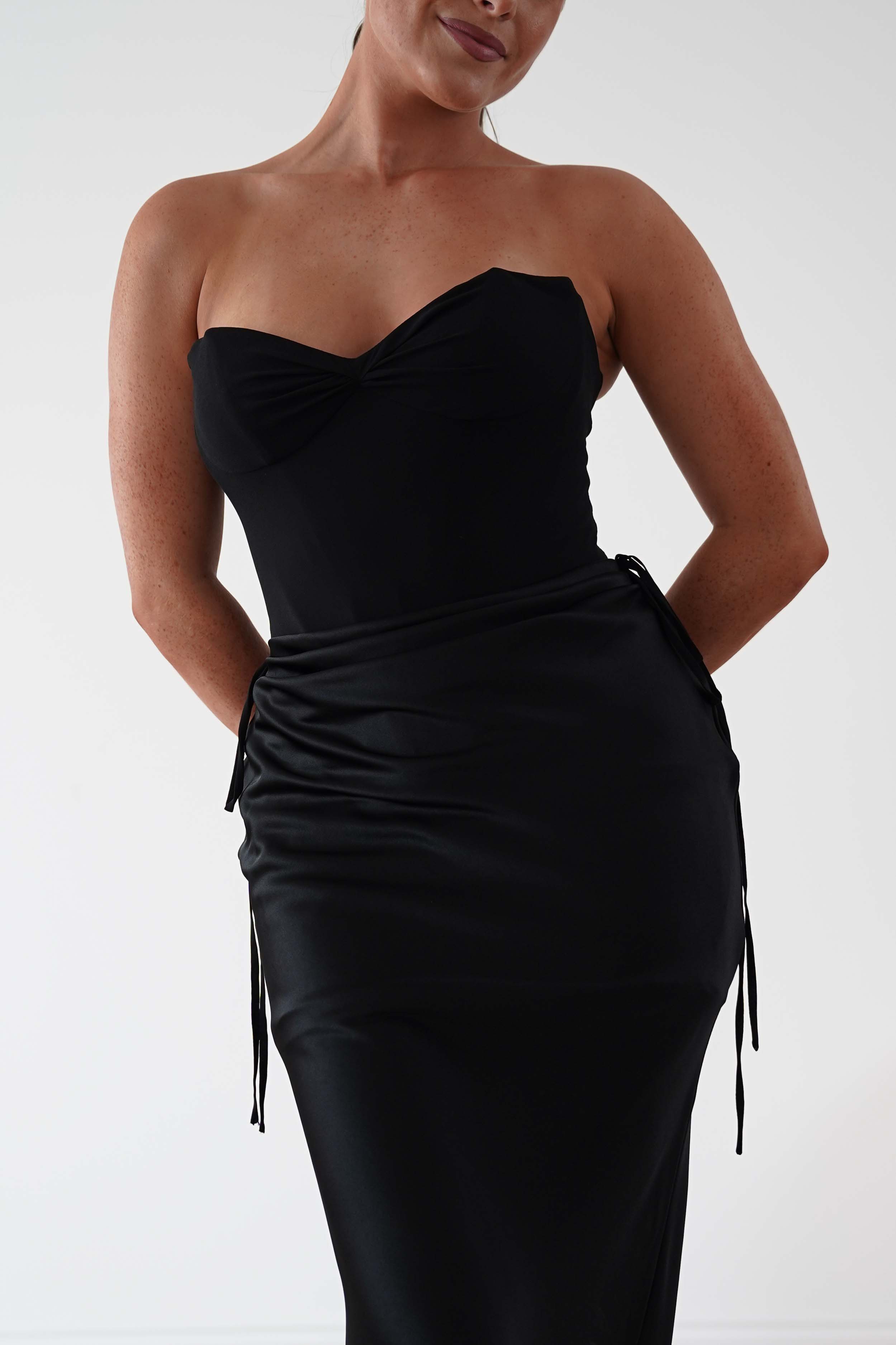 Oh Hello Clothing Dresses > Prom Dresses Cassie Strapless Corset Maxi Dress | Black