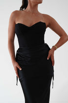 Oh Hello Clothing Dresses > Prom Dresses Cassie Strapless Corset Maxi Dress | Black