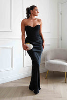Oh Hello Clothing Dresses > Prom Dresses Cassie Strapless Corset Maxi Dress | Black