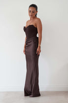 Oh Hello Clothing Dresses > Prom Dresses Cassie Strapless Corset Maxi Dress | Brown