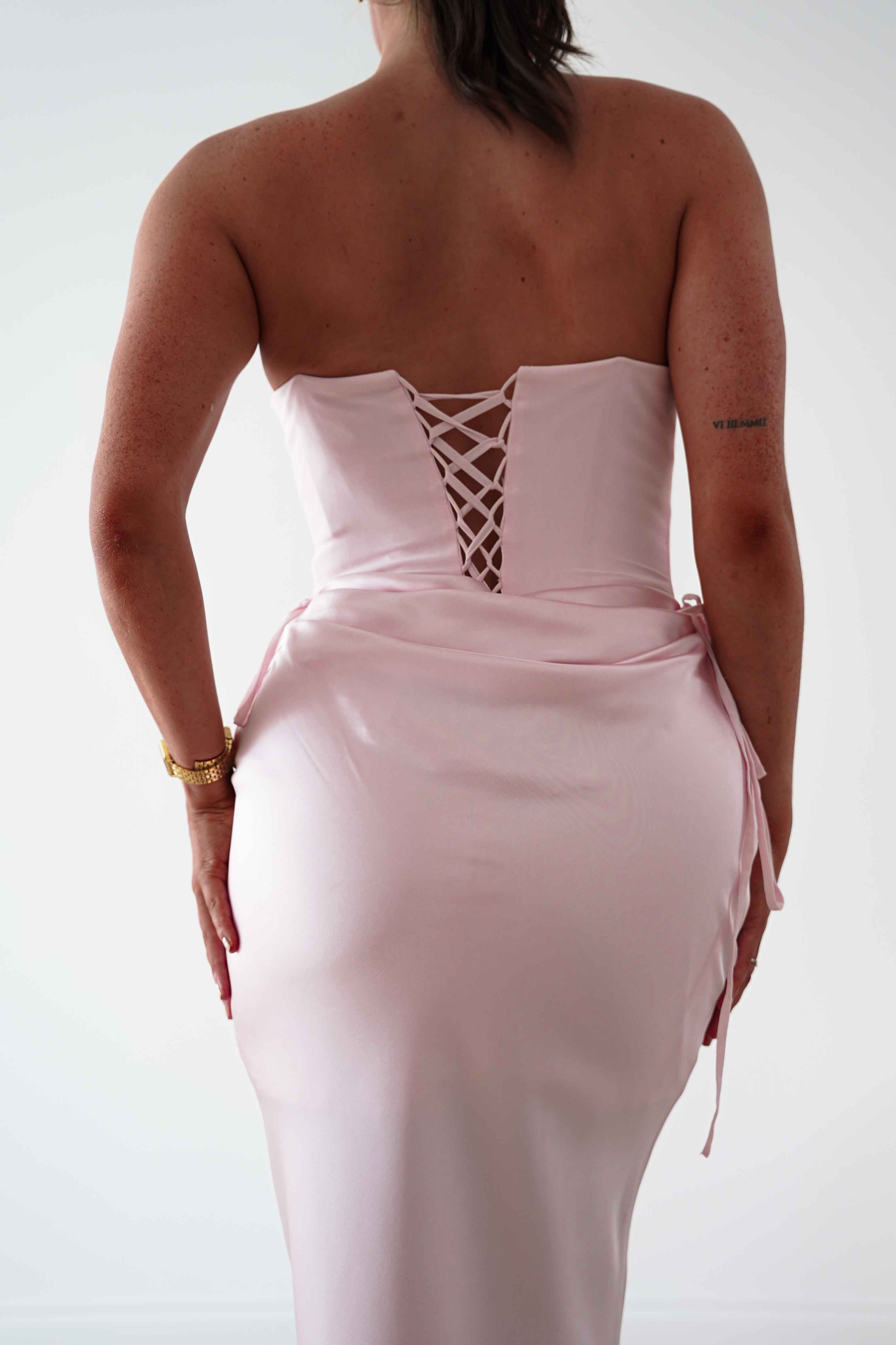 Oh Hello Clothing Dresses > Prom Dresses Cassie Strapless Corset Maxi Dress | Pink