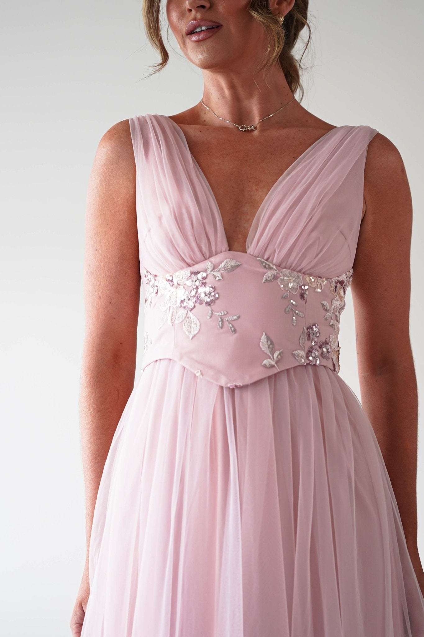 Cecilia Tulle Maxi Dress | Blush Pink | Oh Hello Clothing | S (8)