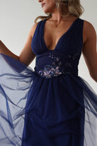 Cecilia Tulle Maxi Dress Navy | Wedding Guest Dress | Maxi | Oh Hello Clothing