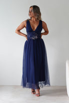 Cecilia Tulle Maxi Dress Navy | Wedding Guest Dress | Maxi | Oh Hello Clothing